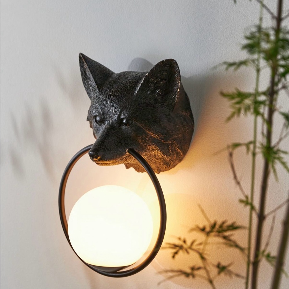 Woodland Fox Globe Outdoor Sconce